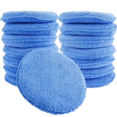 China 15 Pcs Standard Microfiber Polishing Applicator Pads - Blue Wax Applicator for sale