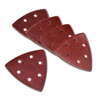 China Mixed Metal Set 93mm Triangle Sandpaper Grinder Sanding Pads Disc Sheet Hook Sanding Paper Loop for Wood, Varnish Tools for sale