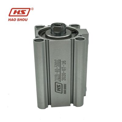 China Manufacturing Plant HCQ2B63-10D Aluminium alloy  Bore 63mm stoke 10mm  Air cylinder Pneumatic compact cylinder for sale