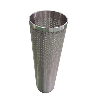 China New Design Stainless Steel Plain Weave Perforated Basket Strainers Perforated Metal Cylinder Filter for sale