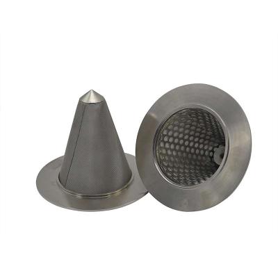 China food & Stinless Steel Type Temporary Filter Screen Holder Witches Hat Filter Beverage Plant 1 Inch Cone Basket for sale