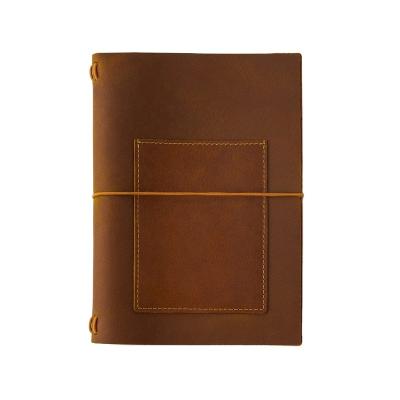 China High Quality PortableKraft Notebook Artificial Leather Paper Vintage Soft Cover Travel Custom Notebook Manual Book for sale