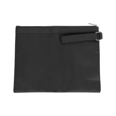 China High Quality And Convenient Size Black Waterproof Zipper Letter A4 Document Storage Bag Portable Document Folder For Men for sale