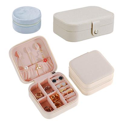 China sustainable & High Quality Hot Selling PU Portable Ladies Earring Storage Box Travel Jewelry Storage Box For Women for sale