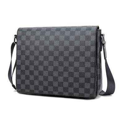 China high quality & Wholesale Fashion Men's Messenger Bag Large Capacity Vegan Plaid Shoulder Biodegradable Cross - Body Bag for sale