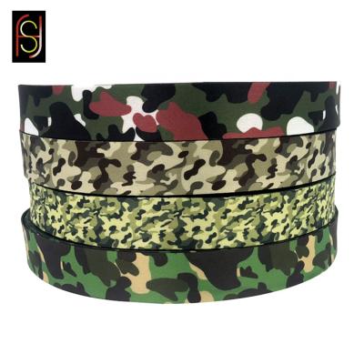 China Wholesale Single Face 3 Inch Grosgrain Heat Transfer Washable Camouflage Printed Ribbon for sale