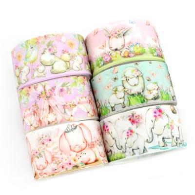 China Recyled 3 Inch New Style Custom Colorful Printed Thermal Transfer Grosgrain Ribbon for sale