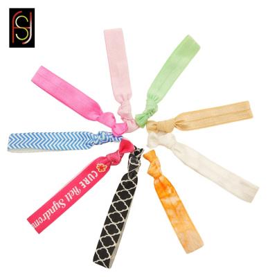 China Gift Packing Colorful Printed Elastic Ribbon Hair Tie Hair Bands for sale