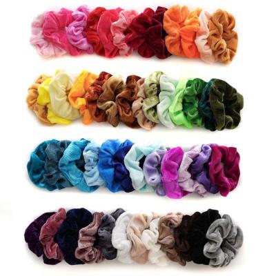 China 50 Pack Fashion Women Hair Accessories Elastic Cloth Hair Ties Velvet Scrunchie for sale