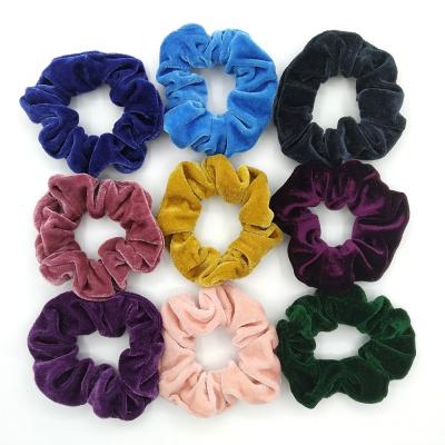 China Wholesale Custom Hair Scrunchy Bundle Elastic Band Velvet Hair Scrunchies Smooth for sale