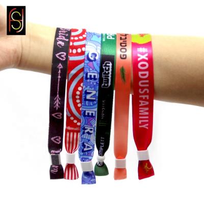 China Cheap China China Custom Personalized Printed Party Festival Polyester Woven Fabric Wristband for sale