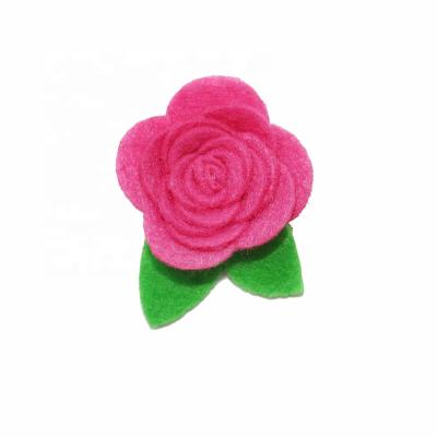 China Europe Garment Accessories Wholesale Artificial Handmade Craft Fabric Felt Rose Flowers for sale