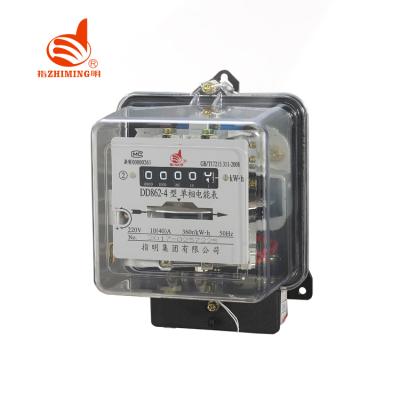 China Zhiming Factory Supply High Quality DD862-4 KWH Meter Single Phase Watt Meter DD862-4 for sale