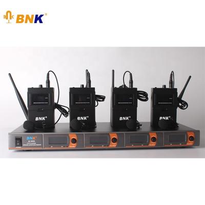 China High Quality Lavalier Microphone BNK 4 Channel Mic Clip On Wireless Lapel Microphone for sale