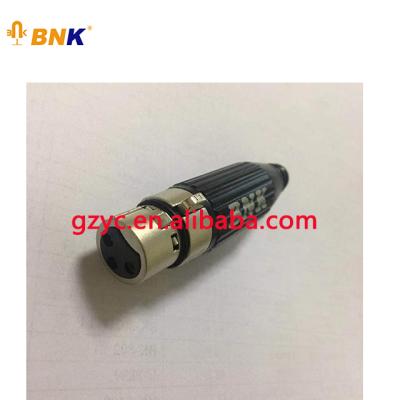 China Full Copper Material Microphone BNK Female To Male Xlr Microphone Plug Cable 3 Pin Connector BK-600 for sale