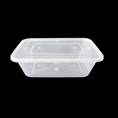 China Plastic Disposable Food Bowls 350/480/500/650/750/1000ML Disposable Square Lunch Box Microwavable Packing for sale