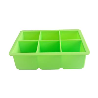 China Sustainable Wholesale High Quality Home Prepared Silicone 6 Cavity Ice Cube Mold Sphere Square Tray Mold for sale