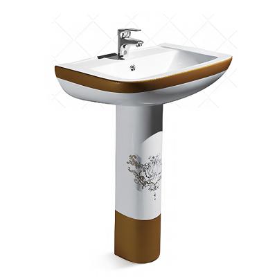 China Pia Do Pedestal Wash Basins Middle East Modern Free Standing Ceramic Hand Wash Pedestal Sink Bathroom for sale