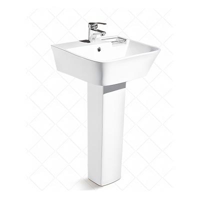 China Modern Pedestal Sink Fregadero Modern Free Standing Middle Eastern Bathroom Sanitaire Pedestal Wash Basins for sale