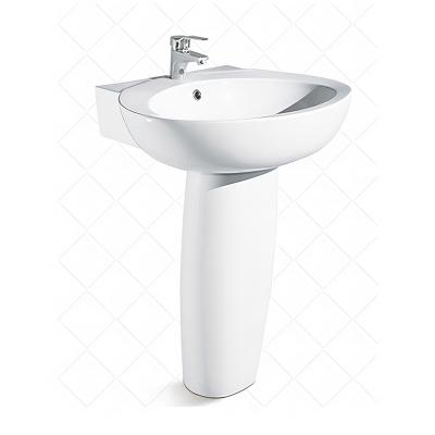 China Modern Free Standing Pedestal Wash Basins Sanitaire Bathroom Middle East Sink Sink Pedestal Pedestal Sink for sale