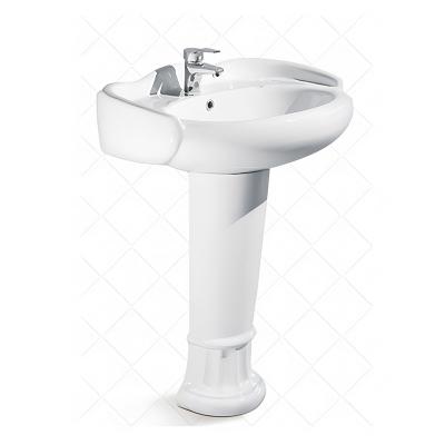 China Modern Sink Del Piedistallo Wash Basins Free Pedestal Standing Sanitaire Bathroom Middle Eastern Pedestal Sink for sale