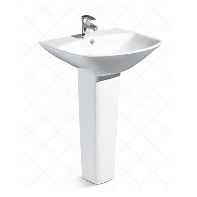 China Modern Free Standing Wholesale Pedestal Sink Zlew Cokolowy Sanitaire Bathroom Hand Wash Porcelain Pedestal Sink for sale