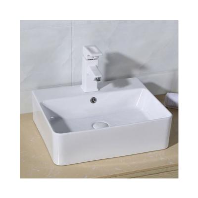 China UPC Vessel Countertop Sink Modern White Color Porcelain Lavabo Countertop Ceramic Table Top Art Hand Wash Basin for sale