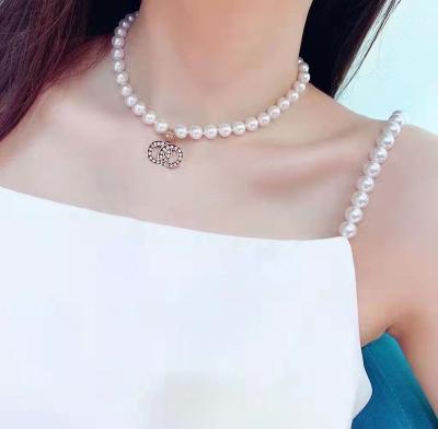 China Wholesale High Quality 2022 Fashion Popular Designer Unfading Jewelry Channel Pearl Chain Necklace for sale