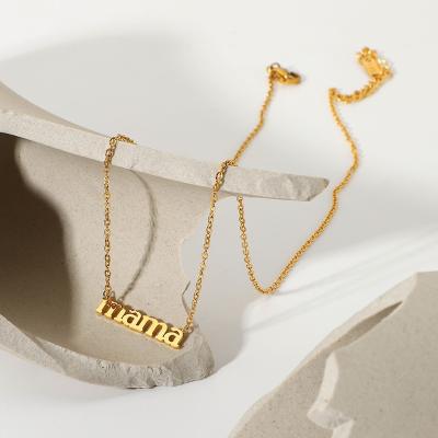 China 2022 New Fashion American Hot Sale 18K Stainless Steel Letter Necklace Women Unfading for sale