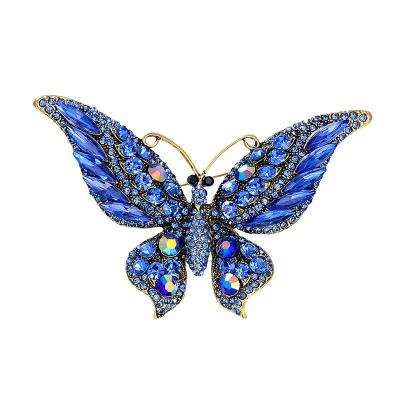 China 2022 New Retro Fashion Designer Insect Butterfly Diamond Brooch for sale