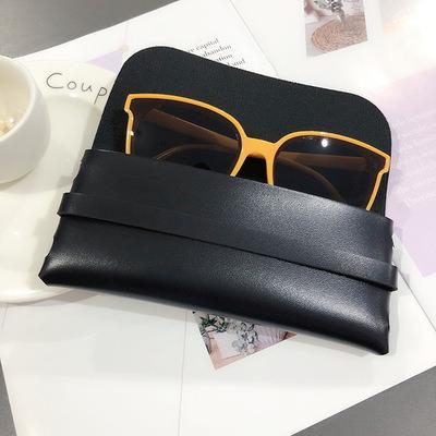 China Optical Glass Sunglasses Packing Glass Cases High Quality Simple Handmade Women Men Fashion Sunglasses Portable Soft Pouch Glass Storage Bag PU Leather for sale