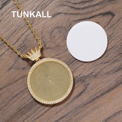 China PP02 Brass Hiphop Photo Frame “Setting CZ Pendant Iced Out Cubic Zircon Necklace Hip Hop Jewelry Men Necklaces for sale