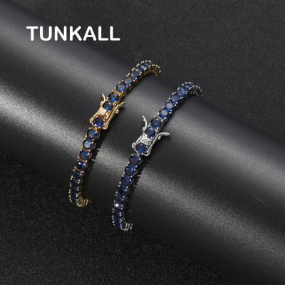 China Hiphop BB206 4mm Brass Zircon Bling CZ Tennis Chain Bracelet Iced Out Jewelry for sale