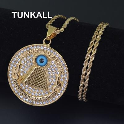 China Hiphop SN116 Stainless Steel Gold 24inch Rope Chain Necklace Hip Hop Pendant Jewelry for sale