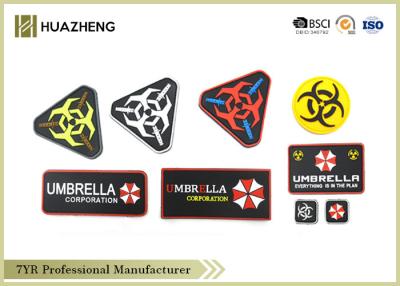 China OEM Garment Colored PVC Badge Resusable , Funny Hook And LoopPatches for sale