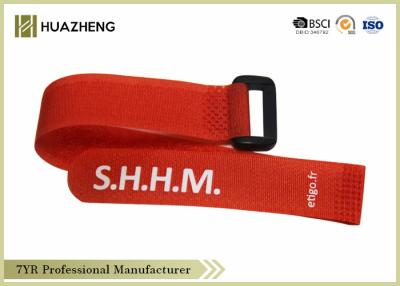 China Red Carry Hook Loop Strap With Logo , Adjustable hook and loop Strap for sale