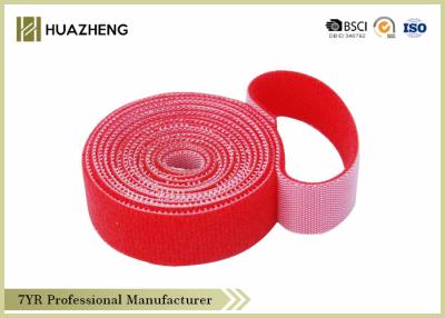 China Red Adjustable Nylon Double Sided Hook And Loop Tape Industrial Strength for sale