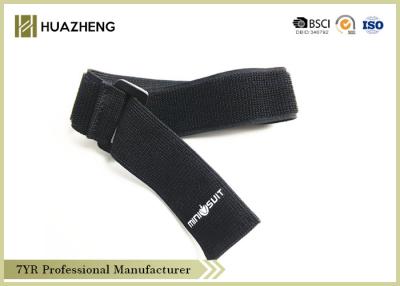 China Die schwarzer kundenspezifischer Bügel-elastischer Haken und Schleife gurten Logo gedruckt für Selbst-Stock zu verkaufen