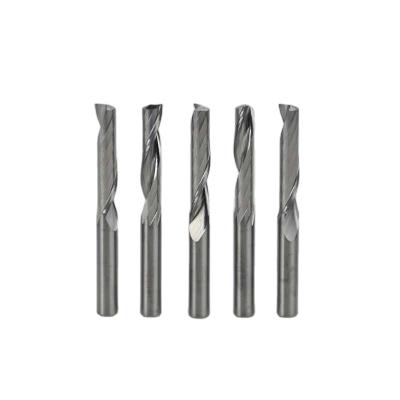 China Hot Sale One Process Single Flute Spiral End Mill Flute Milling Cutter CNC Engraving Bit Milling Cutter for sale