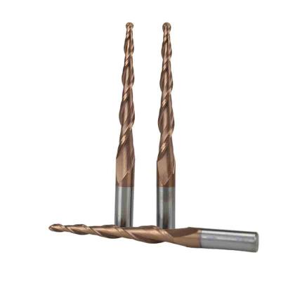 China Dual Carbide 6mm Edge Taper Ball Combo Milling Cutter CNC Cutting Tools Tapered Shank Endmill Ball Nose 55 Degree Spheri for sale