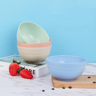 China Unbreakable Sustainable Wheat Rice Straw Bowl Disposable Biodegradable Eco-Friendly Microwavable Fruit Salad for sale