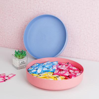 China Christmas Disposable Classic Simple Style Restaurant Household Round Candy Dish Plastic Dishes for sale