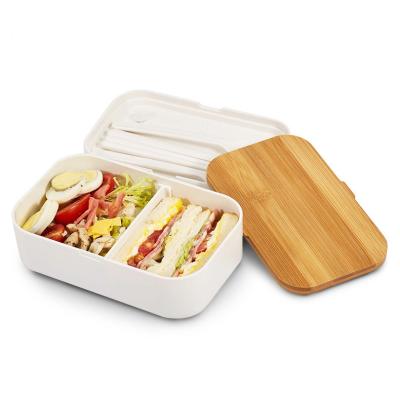 China Safe Lunch Bento Box Bamboo Lid Lunch Microwave Bento Box High Quality Viable Wholesale for sale