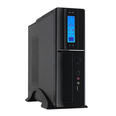 China With micro power supply computer case with LCD display. Desktop Mini Slim Tower for sale