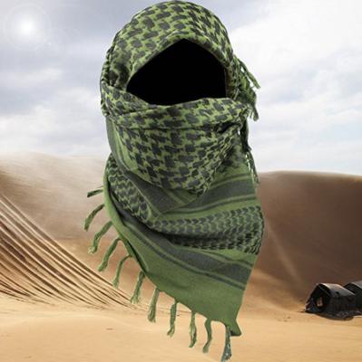 China Outdoor Rise Arab Scarf 110x110cm Shemagh Cotton Paintball Camouflage Head Scarf Arabian Military Tactical Keffiyeh Scarf for sale