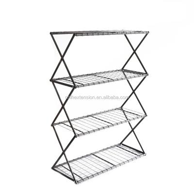 China Wholesale ECO-FRIENDLY Foldable 4 Tier Metal Storage Shelf for sale