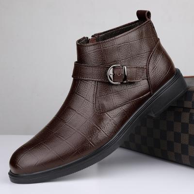 China Round Boots Ankle Boots Formal Zipper Boots For Men Kasut Lelaki Good Quality Mens Boots for sale