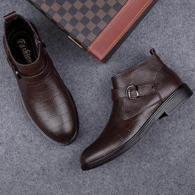 China Botas Round Ankle Boots Wedding Boots Mens Kasut Lelaki Men's Casual Shoes Winter Boots for sale