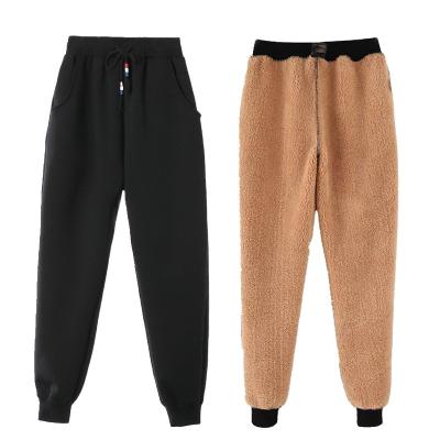 China Winter Anti-wrinkle Cashmere Cashmere Cotton Casual Warm High Quality Regular Compound Thick Cashmere Pants Long Trousers for sale