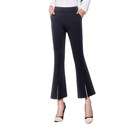 China Factory Supplier Direct Fashion Design Ladies Breathable Flare Trousers Anti-wrinkle Women Soft Office Formal Pants for sale